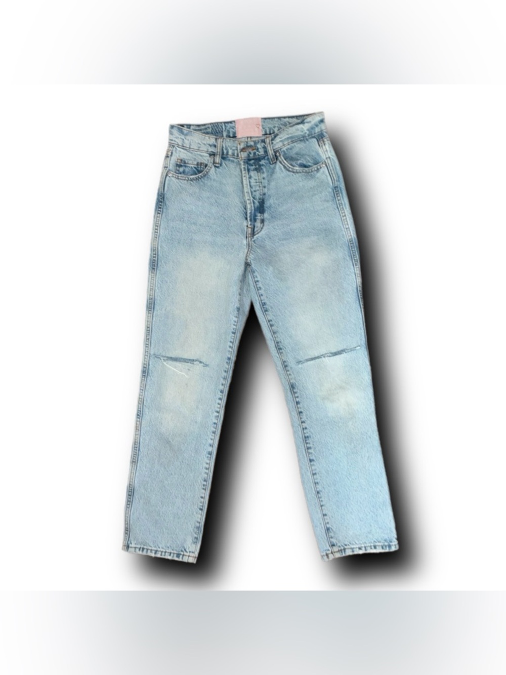 Revice Denim High-Waist Light Wash Distressed Jeans Classic Wardrobe Staple
